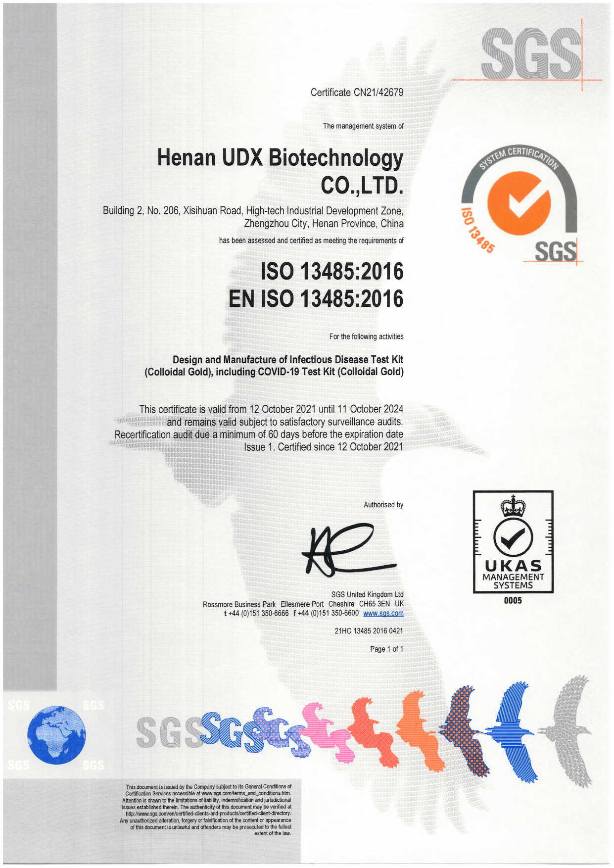 SGS Rapid Antigen Atau Swab Antigen Certificado - UDXBio